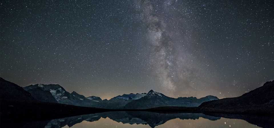 Artistic starry night long exposure